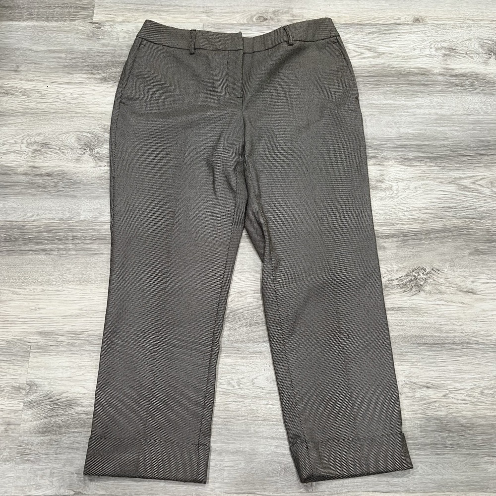 Chicos Cropped Dress Pants Career Herringbone Trousers Office Wear‎ Sz .5 (XS)